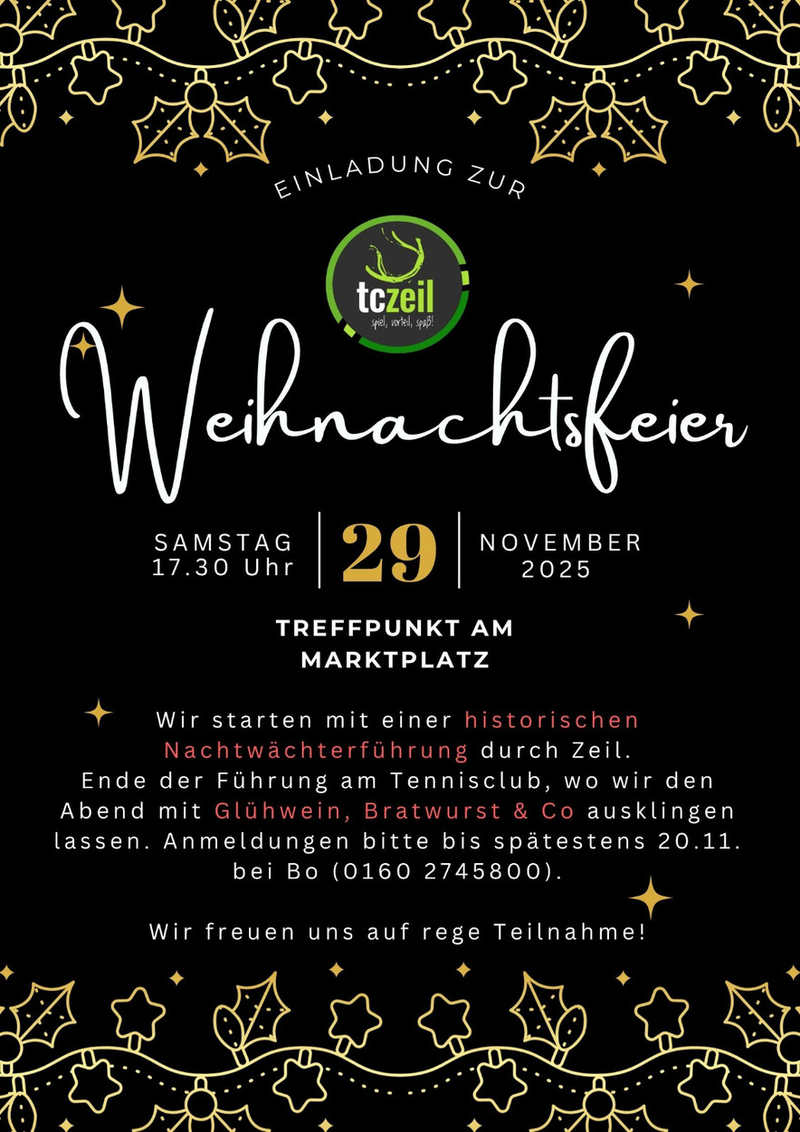 Einladung zur Weihnachtsfeier