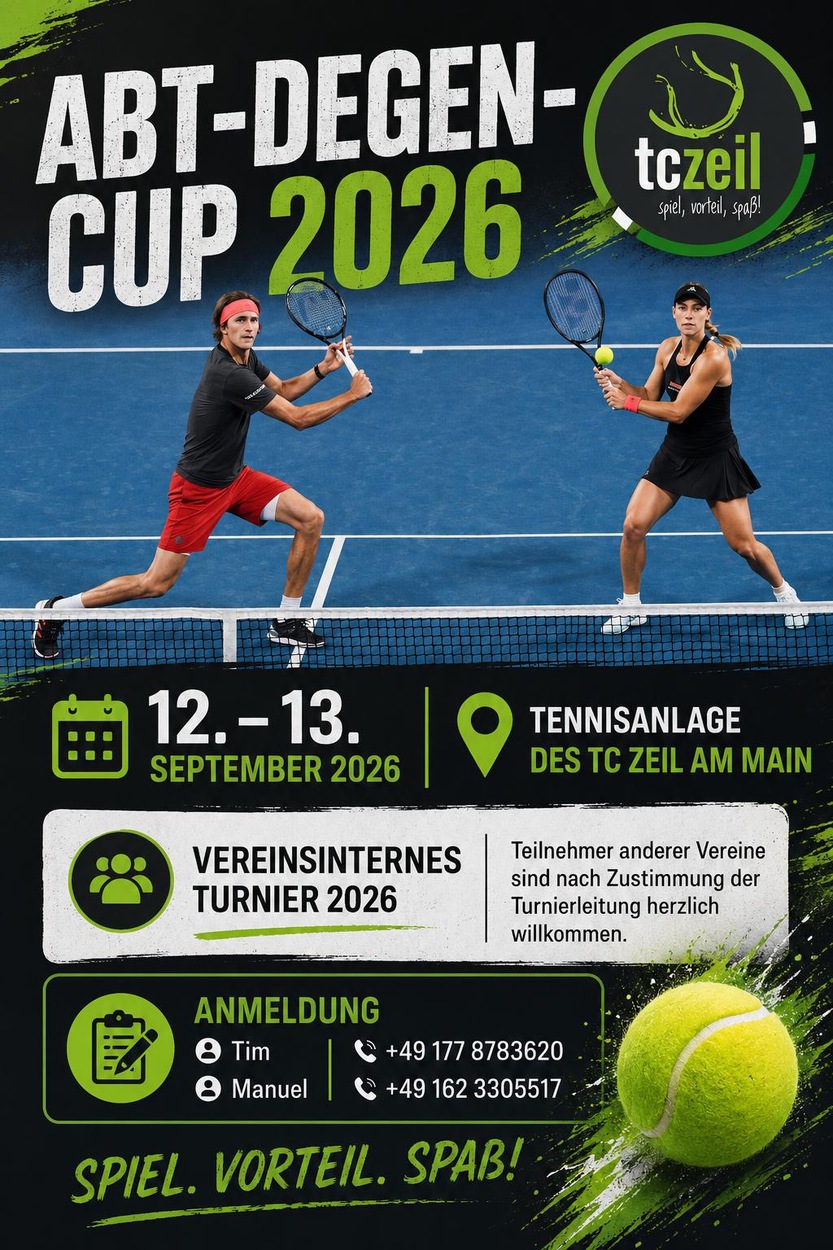 Einladung: Vereinsinterner Abt-Degen-Cup und Schleifchenturnier 